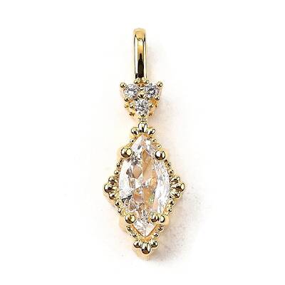 Brass Micro Pave Cubic Zirconia Pendants