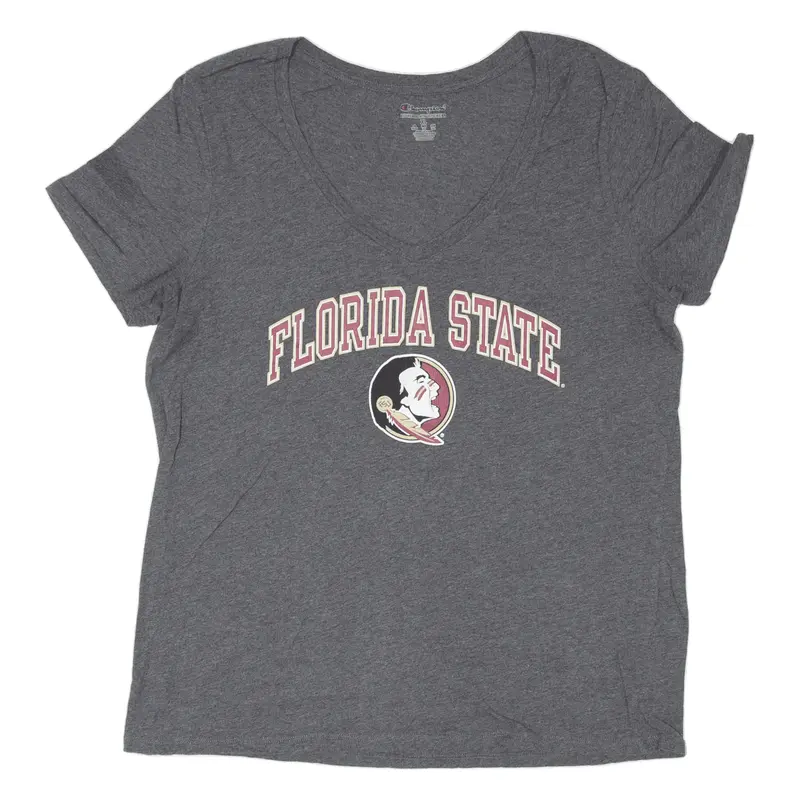 CHAMPION Florida State Seminoles USA T-Shirt Grey Short Sleeve Womens XL