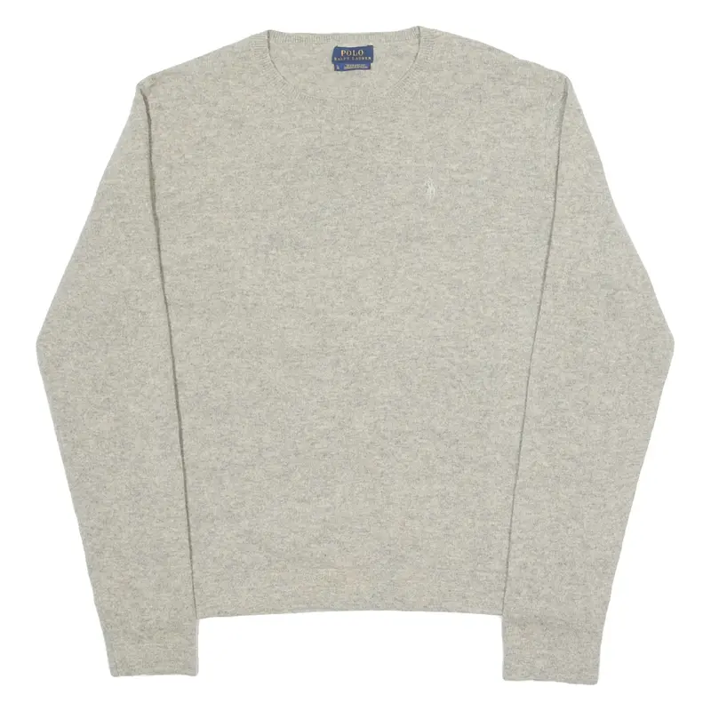POLO RALPH LAUREN Boys Jumper Grey Crew Neck Tight Knit L