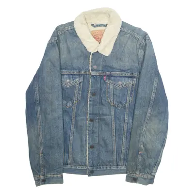 LEVI'S Mens Sherpa Lined Denim Jacket Blue M
