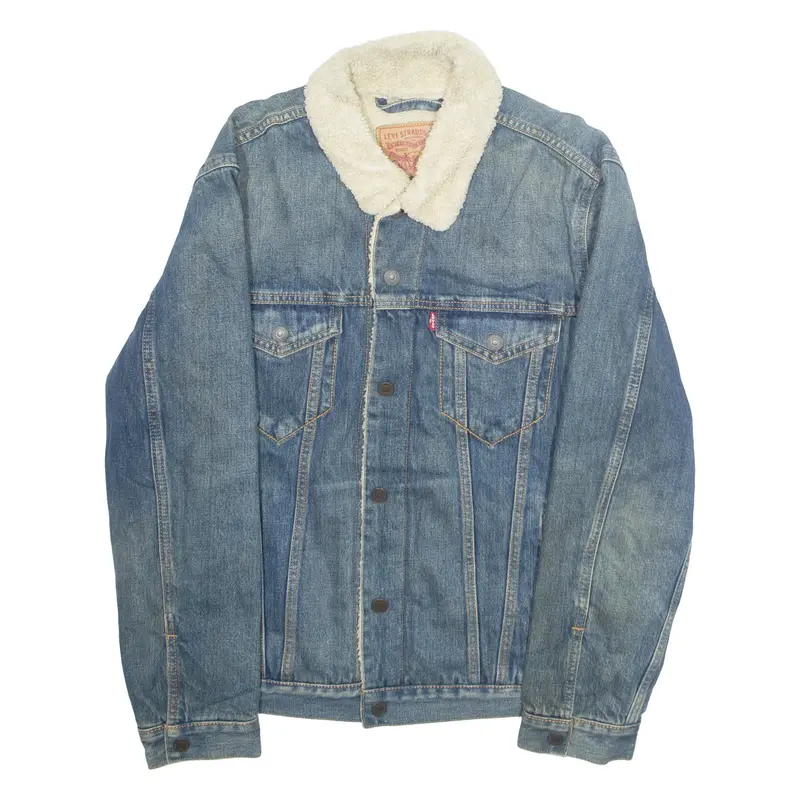 LEVI'S Mens Sherpa Lined Denim Jacket Blue M