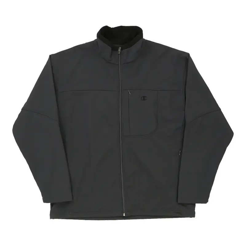Champion Fleece Jacket - Large Grey Polyester