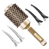 AIMIKE Boar Bristles Round Brush, Nano Thermal Ceramic & Ionic Tech Hair Brush, Enhance Texture for Hair Drying, Styling, Cur...