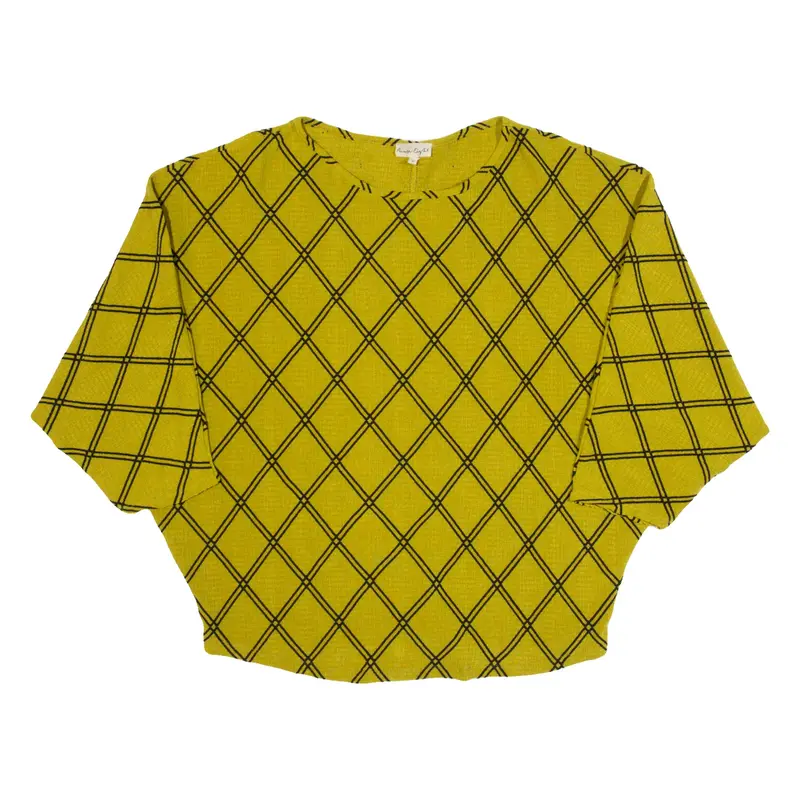PHASE EIGHT Womens Printed Top Yellow 3/4 Sleeve Diamond UK 16