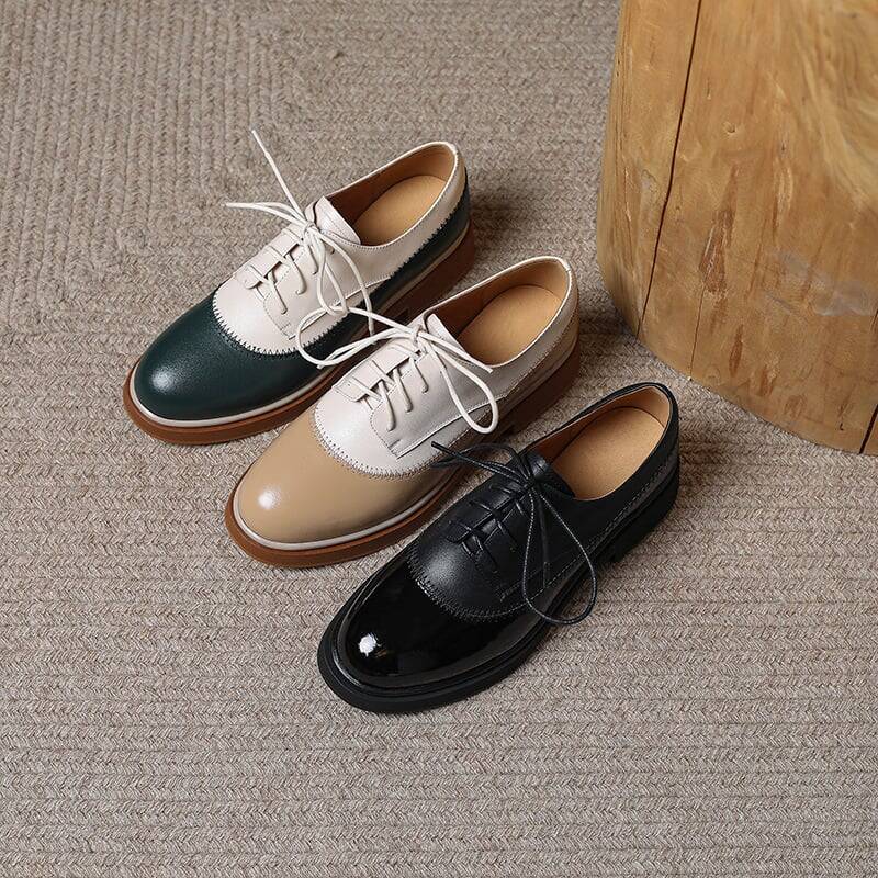 CHIKO Aleaha Round Toe Block Heels Oxfords Shoes