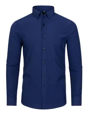 Men's Basic Button Front Collar Shirt, Slim Fit Long Sleeve Solid Top for Daily Office Work Wear, Shirts for Men, Streetwear,...