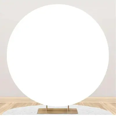 Round Simple White Solid Color Birthday Backdrop - Aperturee