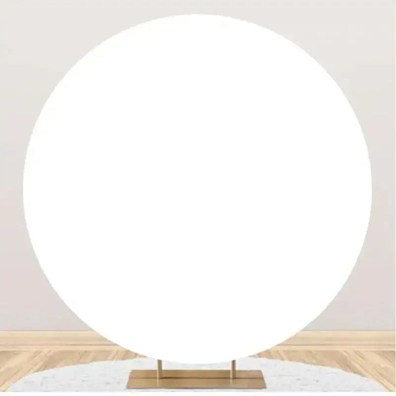 Round Simple White Solid Color Birthday Backdrop - Aperturee