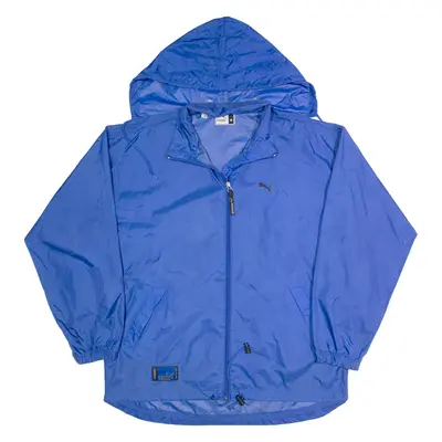 PUMA Mens Rain Jacket Blue Hooded M