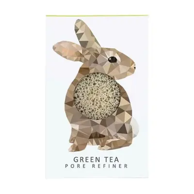 The konjac sponge company Konjac Mini Pore Refiner Woodland Rabbit with Green Tea