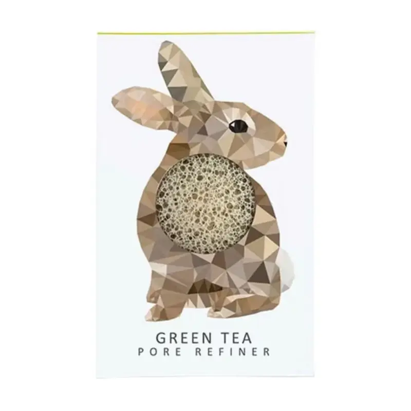 The konjac sponge company Konjac Mini Pore Refiner Woodland Rabbit with Green Tea