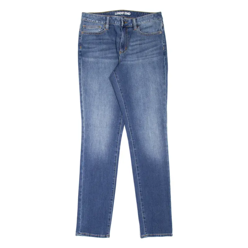 LANDS END Womens Jeans Blue Slim Skinny Stone Wash W28 L31