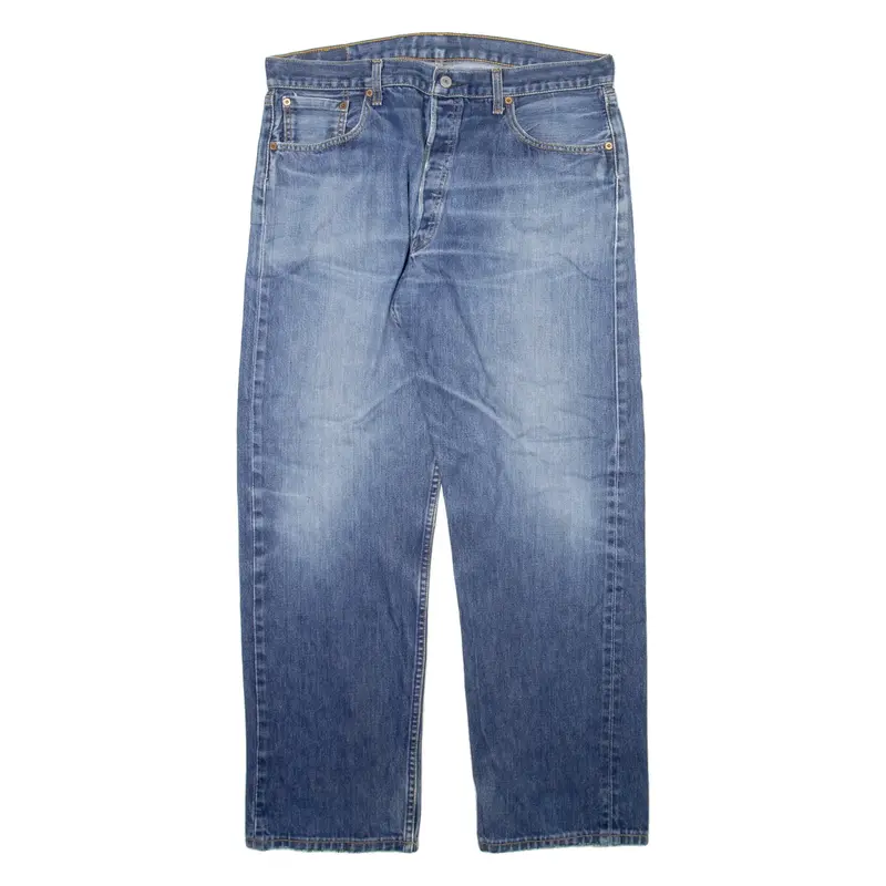 LEVI'S 501 Jeans Mens Blue Regular Straight Stone Wash W36 L30