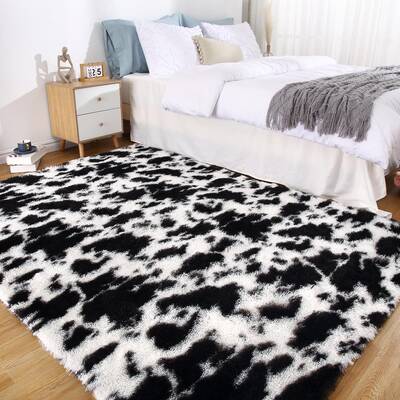 Garvee 5x8 Rug Shag Rug for Living Room Shaggy Rug Kids Rug Plush Rug Cow Printed Carpet Bedroom Fluffy Rug Bedside Rug Soft ...
