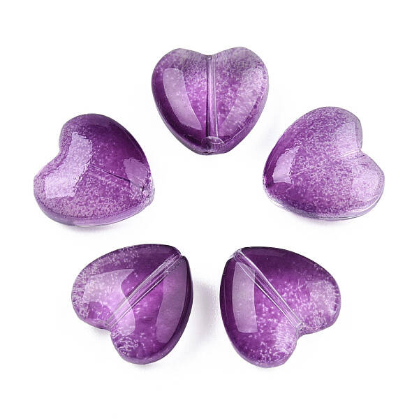 Transparent Spray Painted Glass Beads