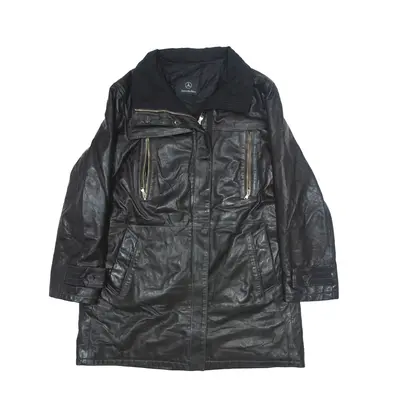 MERCEDES-BENZ Insulated Leather Jacket Black Womens M