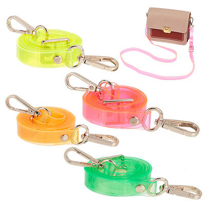 4Pcs 4 Colors Adjustable Transparent PVC Bag Straps