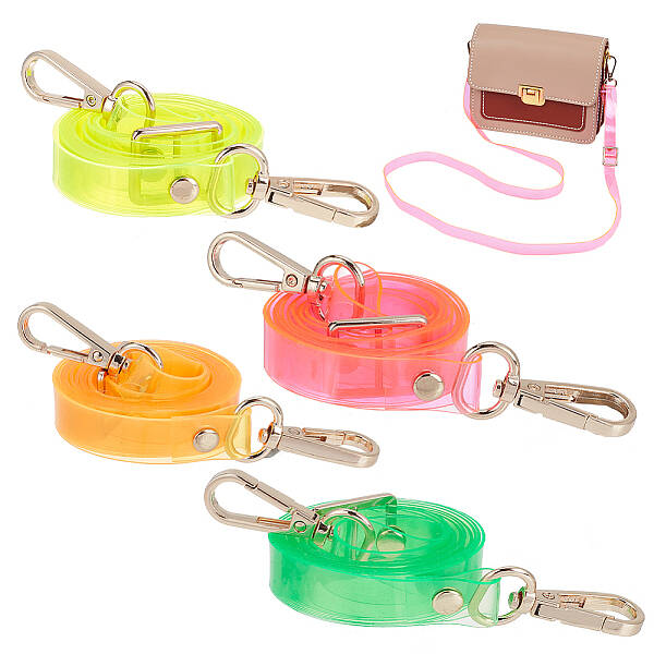 4Pcs 4 Colors Adjustable Transparent PVC Bag Straps