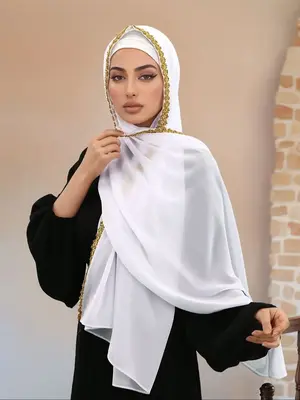 Women's Chiffon Headscarf Hat, Elegant Breathable Long Scarf, Fashion Sun Protection Jersey Hijab, Soft Comfortable All Seaso...