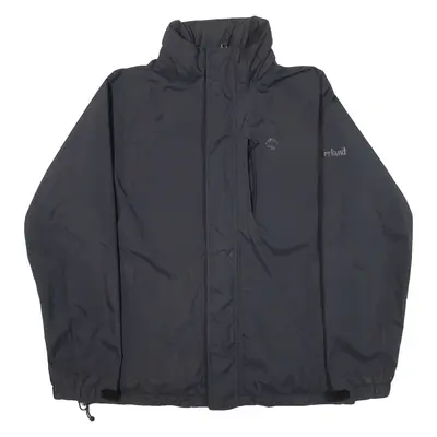 TIMBERLAND Mens Rain Jacket Black Nylon Hooded S