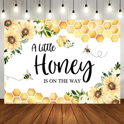 Aperturee Sunflowers Honey Bee The Way Baby Shower Backdrop