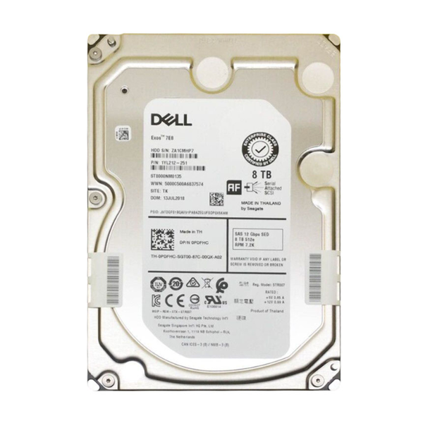 0PDFHC Dell 8TB 12Gb/s SAS 7200 3.5-inch 256MB Hard Drive