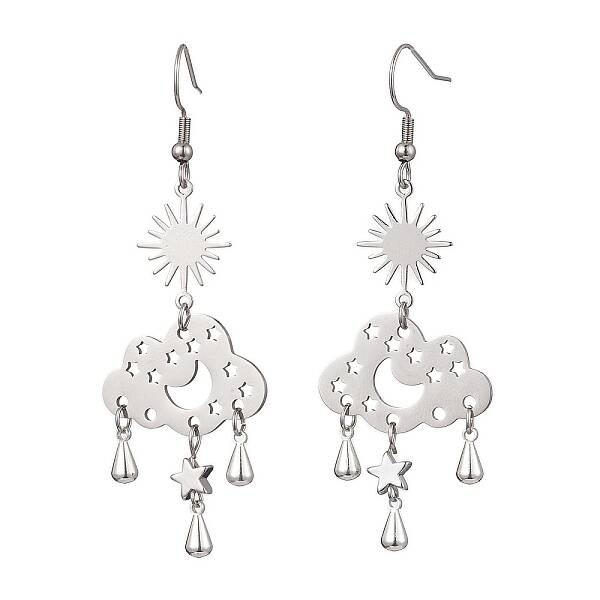 Brass & 304 Stainless Steel Dangle Earrings