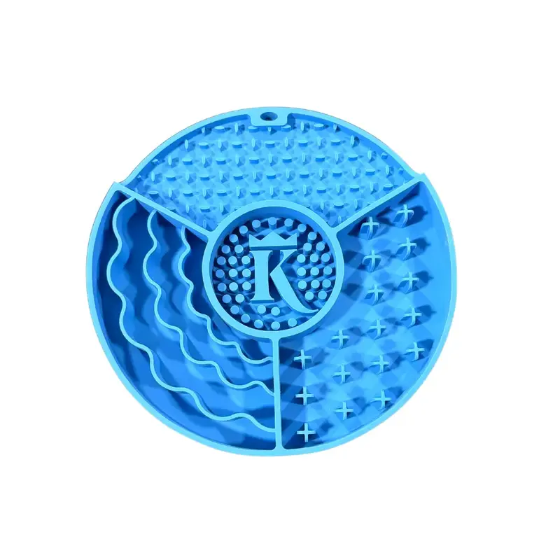 King Lou Silicone Slow Feeder Lick Mat Enrichment Bowl, Blue Limited Edition