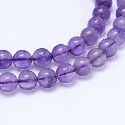 Natural Amethyst Round Bead Strands