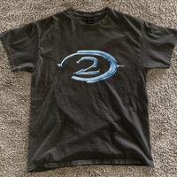 Halo 2 retro black tee blue logo Vintage Gaming Shirt Y2k ad campaign promo- vintage y2k tshirt  Tshirt Streetwear Tshirt Str...