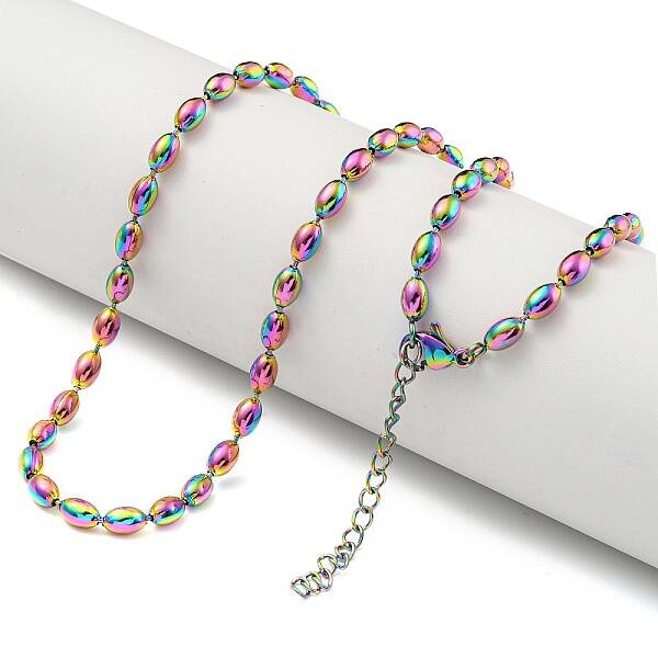 PVD Vacuum Plating 304 Stainless Steel Oval Link Chain Necklaces
