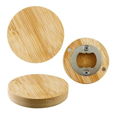 250 Customized Bamboo Bottle Opener Magnet