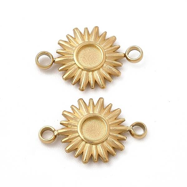 Ion Plating(IP) 304 Stainless Steel Cabochon Connector Settings