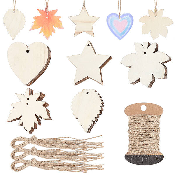 Undyed Wooden Big Pendants
