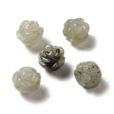 Natural Labradorite Carved Flower Scattered Beads