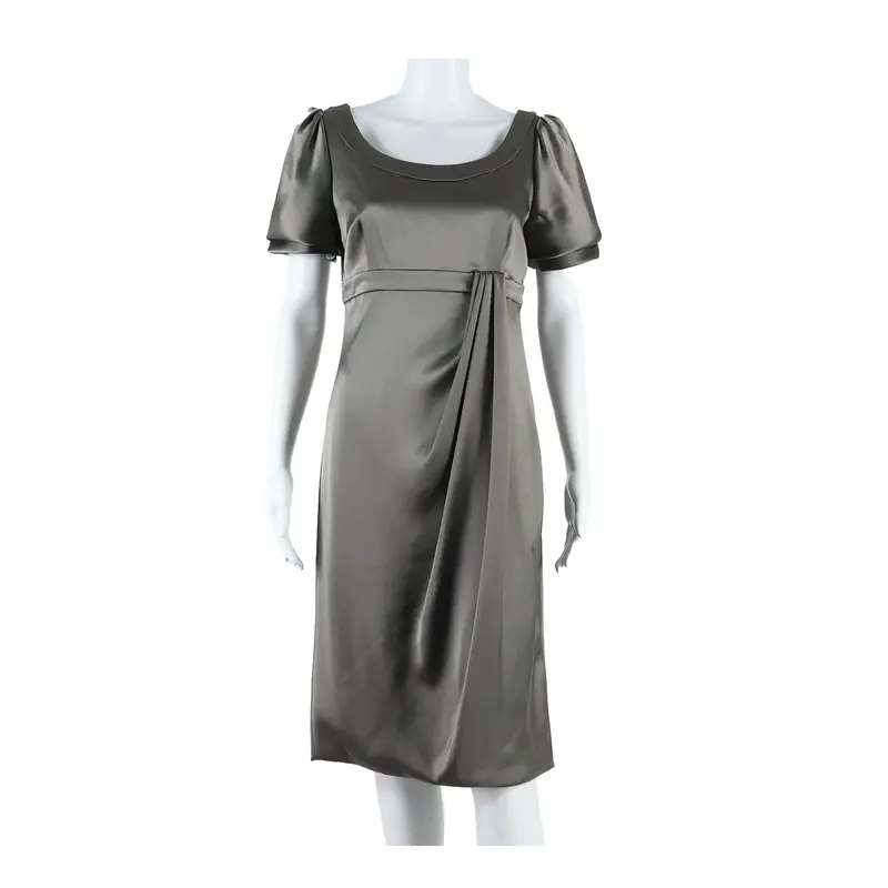 KAREN MILLEN Womens Pencil Dress Grey Short Sleeve Midi UK 12