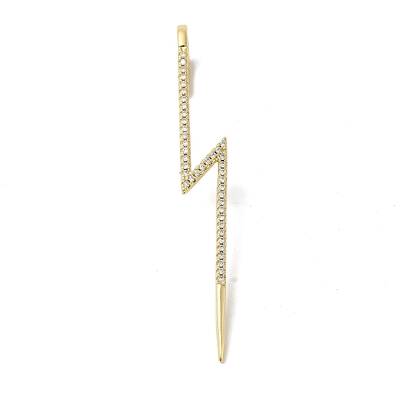 Brass Micro Pave Clear Cubic Zirconia Ear Wrap Crawler Hook Earrings for Women