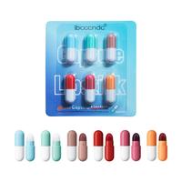 Pill Design Makeup Lipstick Set, 6 Counts/set Mini Capsule  Moisturizing Lip Balm, Glossy Lip Glaze Stick, Portable Tinted So...