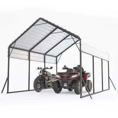 Garvee Metal Carport 13'x16'x11' Heavy Duty Steel 500 lbs Weight, 7,200 lbs Snow Load, Rust-Resistant Coating, Reinforced Fra...