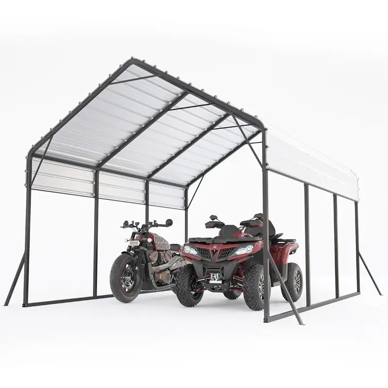 Garvee Metal Carport 13'x16'x11' Heavy Duty Steel 500 lbs Weight, 7,200 lbs Snow Load, Rust-Resistant Coating, Reinforced Fra...