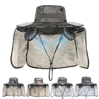 Outdoor Sun Hat with 2 Fans Breathable Solar Fan Hat with Uv Protection 2 Solar Fans for Men Wide Brim Bucket Cap for Outdoor...