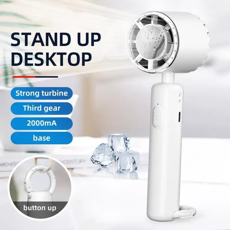 Multifunction Portable Handheld Turbo Fan, 3 Gear Wind Hand Fan with Air Turbo Tech Cooling Fan for Outdoor