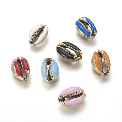 Electroplated Cowrie Shell Beads