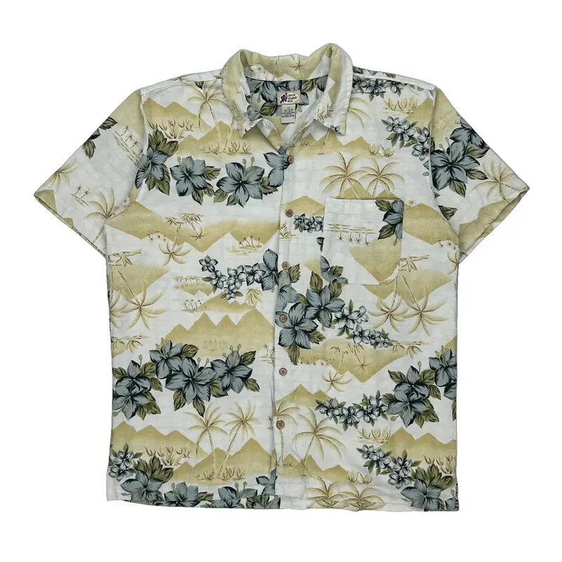 Cherokee Hawaiian Shirt - XL Multicoloured Cotton Blend
