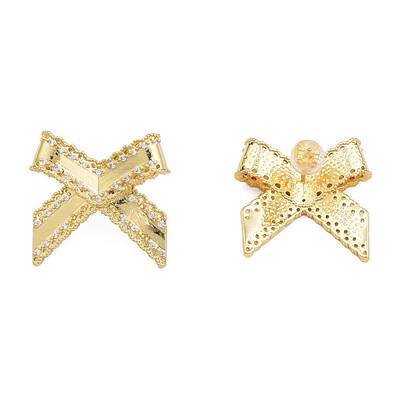 Cubic Zirconia Bowknot Stud Earrings
