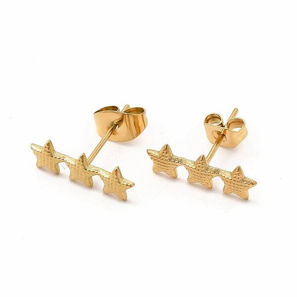 304 Stainless Steel Star Stud Earrings for Women