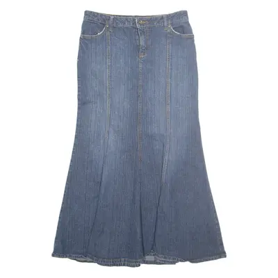 A.N.A Womens Peasant Skirt Blue Long Denim UK 6