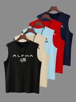 Men's Letter Print Tank Top, Regular Fit Casual Sleeveless Top for Summer, Men's Top for Gym Workout Running, Menswear, Stree...
