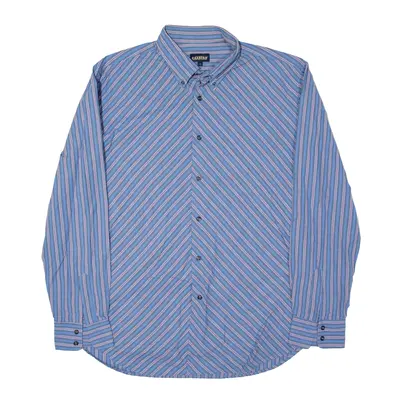 CARRERA Shirt Blue Striped Long Sleeve Mens 2XL