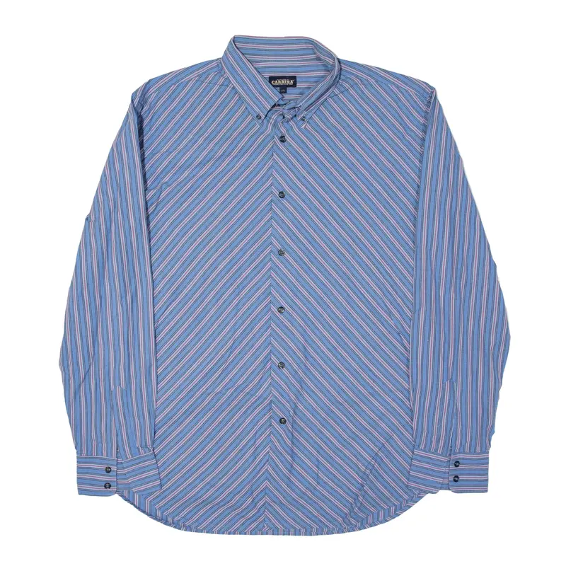 CARRERA Shirt Blue Striped Long Sleeve Mens 2XL